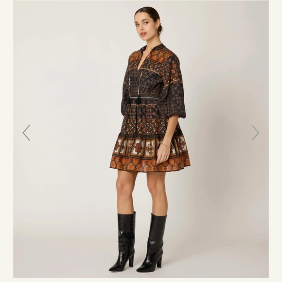 Cleobella Black and Brown Patterned Mini Dress‎ XS - Picture 14 of 14